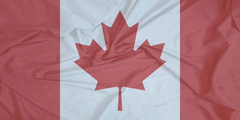 Canada Flag cloth fluttering in the air Stock Photos