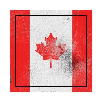 Canada flag in concrete square Stock Illustration