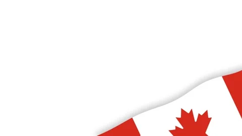 Canada Flag Corner Frame on White Background for Labor Day Celebration. Stock Footage 341487080
