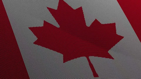 Canada Flag Digital Particle Waving Seamless Loop Animation on Black Backgrou Stock Footage 339302328