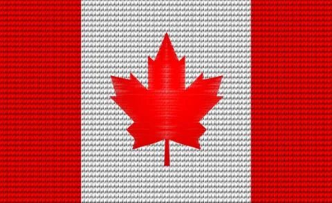 Canada flag embroidery design pattern Stock Illustration