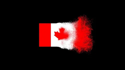 The Canada flag emerging from small particles Stock Footage 83120567
