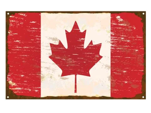 Canada flag enamel sign Stock Illustration