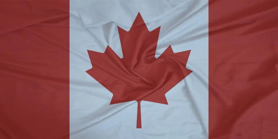 Canada Flag fabric rippling in the wind Stock Photos