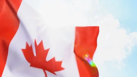 Canada Flag Flapping Stock Footage 118963587