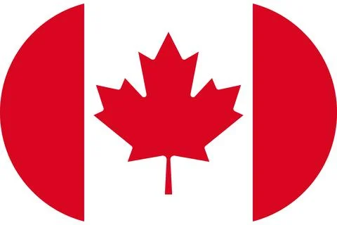 Canada flag in flat oval design イラスト素材