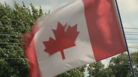 Canada flag Stock Footage 6552753