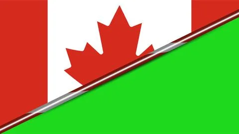 Canada Flag with Green Screen Copy Space for Canadian Labor Day Video Templat Stock Illustration