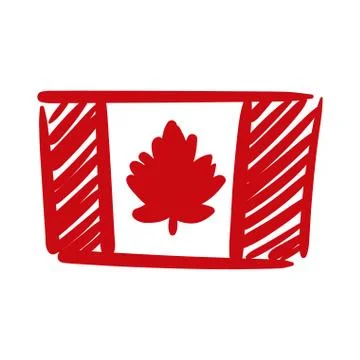 Canada flag hand draw style icon Stock Illustration