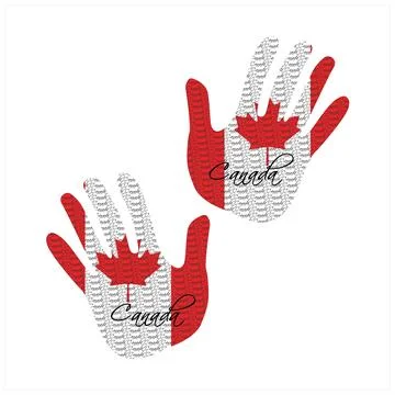 Canada flag hand vector Stock Illustration