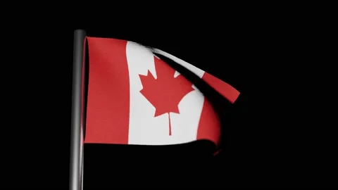 Canada flag hanging in the wind cut out Stock Footage 149464711
