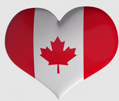 Canada Flag Heart Turning Vídeos de archivo 143354085