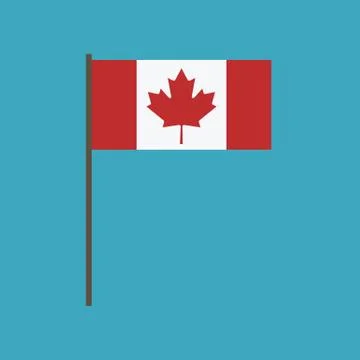 Canada flag icon in flat design Stock Illustration