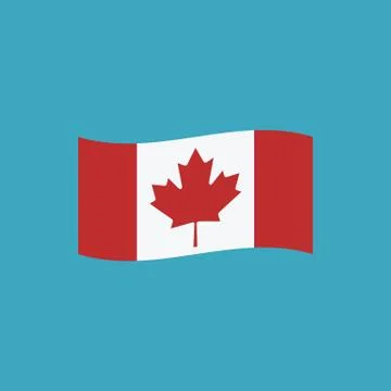 Canada flag icon in flat design Stock Illustration
