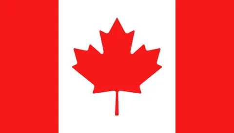 Canada flag icon in flat style. Canadian national sign vector illustration. P Stock Illustration