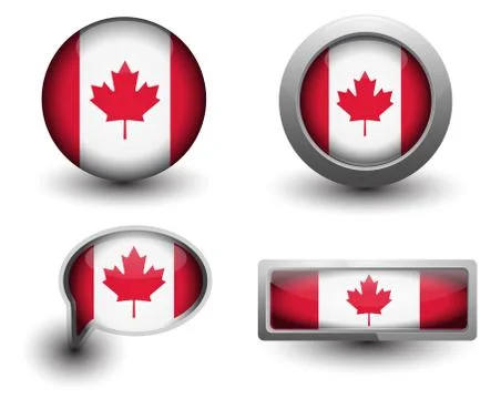 Canada Flag Icons Stock Illustration
