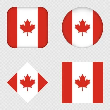 Canada Flag Icons Pack. Vector illustration. Stock Illustration