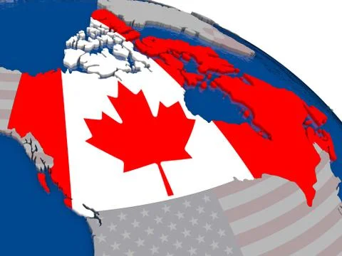 Canada with flag Stock Illustration