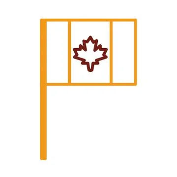 Canada flag line style icon Stock Illustration
