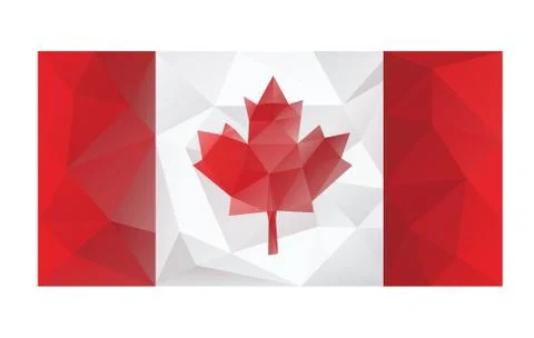 Canada flag low poly design Stock Illustration