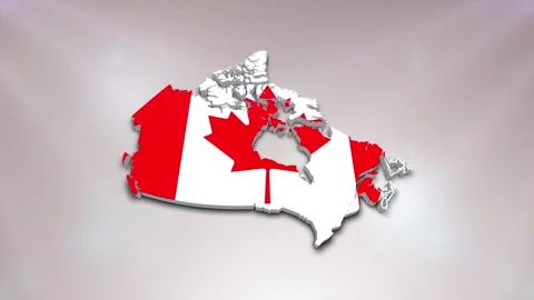 Canada Flag on Map Stock Footage 277945918