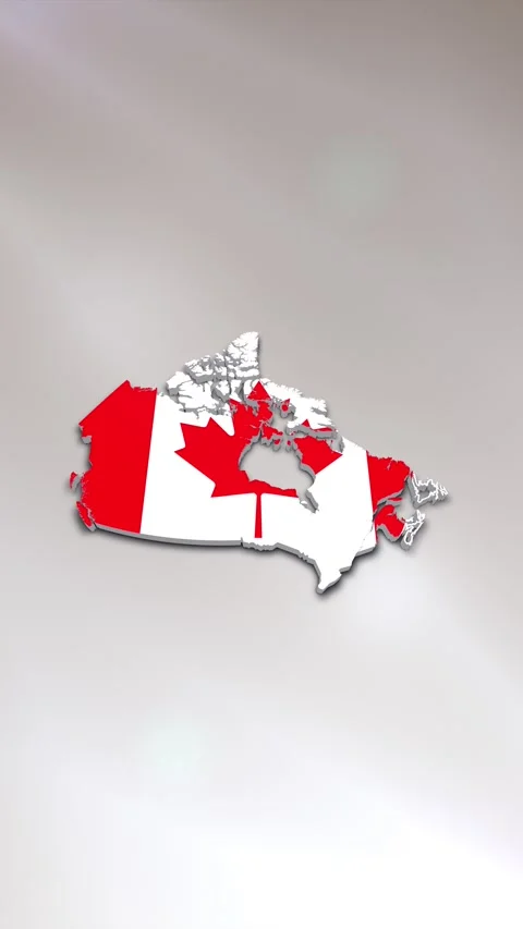 Canada Flag on Map Stock Footage 278172780