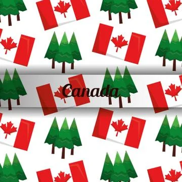 Canada flag map monument Stock Illustration