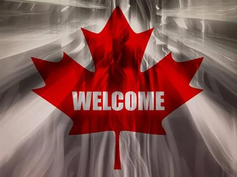 Canada flag maple leaf From canada national flag elements background. Blur... Stock Photos