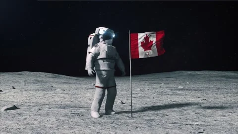 Canada flag on Moon Vidéo 168335430