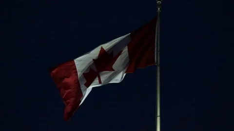 Canada Flag At Night 動画素材 51332404
