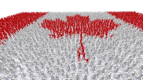 Canada Flag People 스톡 동영상 34372034