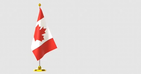 Canada flag on pole for countries summit Stock Footage 196313896