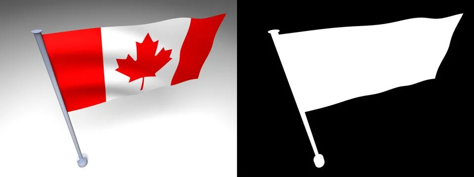 Canada flag on a pole Illustrazione stock