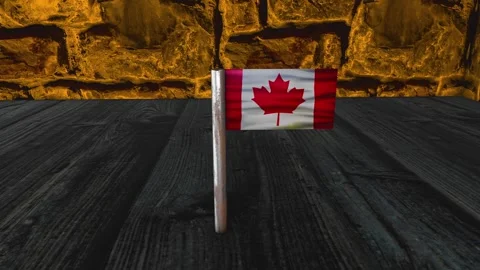 Canada Flag Post - Dolly Shot Video stock 270719898