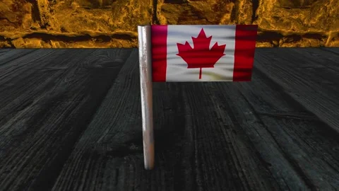 Canada Flag Post - Upwards Shot Video stock 270720522