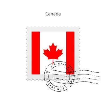 Canada Flag Postage Stamp Stock Illustration