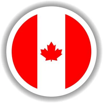 Canada flag round shape Stock Illustration