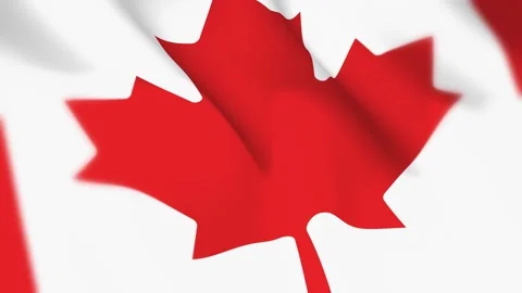 Canada Flag Seamless Loop 4k 60fps on Sky Background Stock Footage 340348182