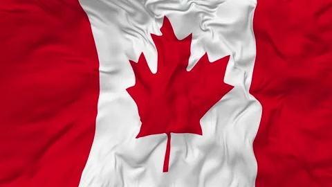 Canada Flag Seamless Looping Background Waving Slow Motion Stock Footage 234035296