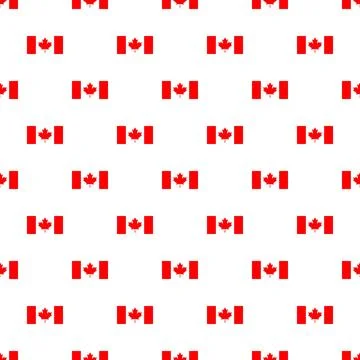Canada flag seamless pattern with maple leaf motifs Stock Illustration