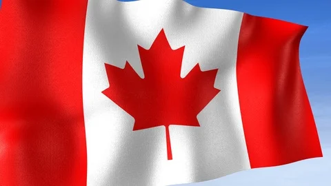 Canada Flag - Set of 3 Angles with Masks [3WaveSeries] Stock Footage 103324171