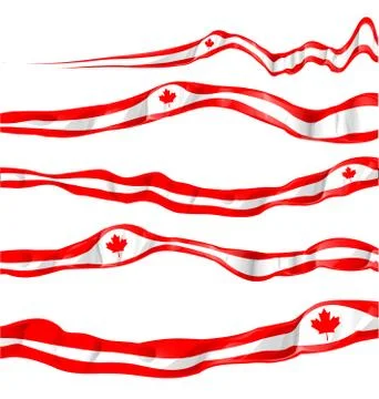 Canada flag set isolated on white Stock Illustration