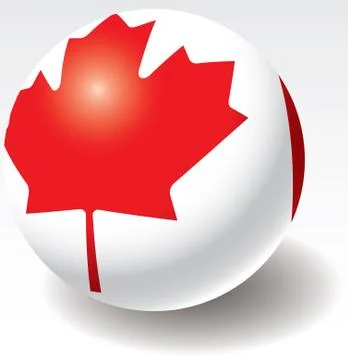 Canada flag texture on ball. Stock Illustration