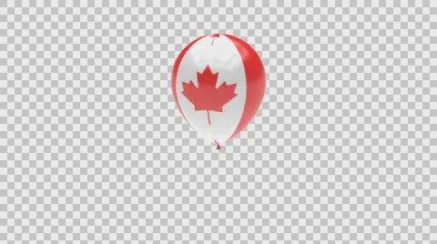 Canada flag textured balloon rotating Alpha Video stock 61389469