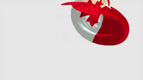 Canada flag transitions in alpha channel 4k loop Stock Footage 307906523
