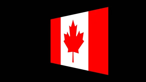Canada flag turning horizontally Stock Footage 89278060