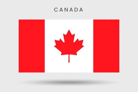 Canada flag vector illustration on a white background. Flat design. Stock Illustration