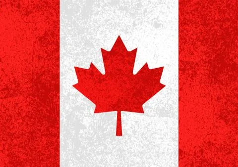 Canada flag with vintage grunge texture Stock Illustration