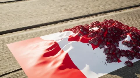 Canada Flag - Virus Growth Stock Footage 320279626