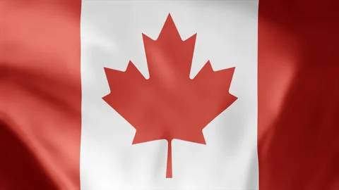 Canada flag is waving 3D seamless loop animation footage 4k. Stock Footage 256717859